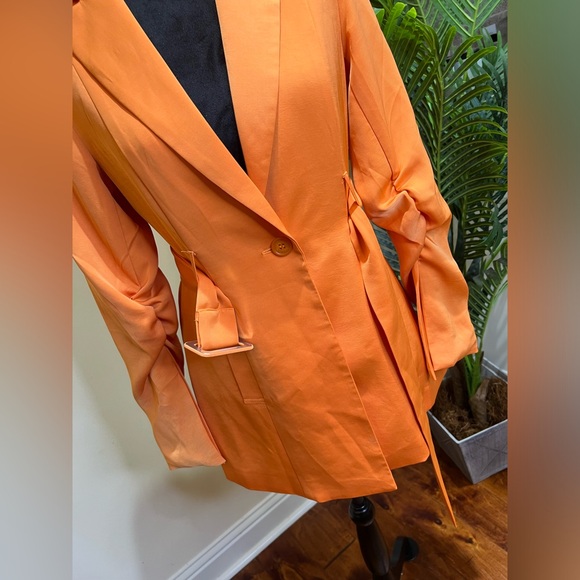 The Drop Burnt Orange Belted Hip Length Blazer Medium - Picture 4 of 9